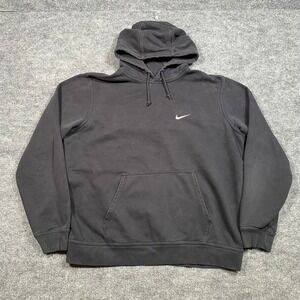 Nike Mens XL Black Embroidered Swoosh Pullover Hoodie 611457-010 FA13